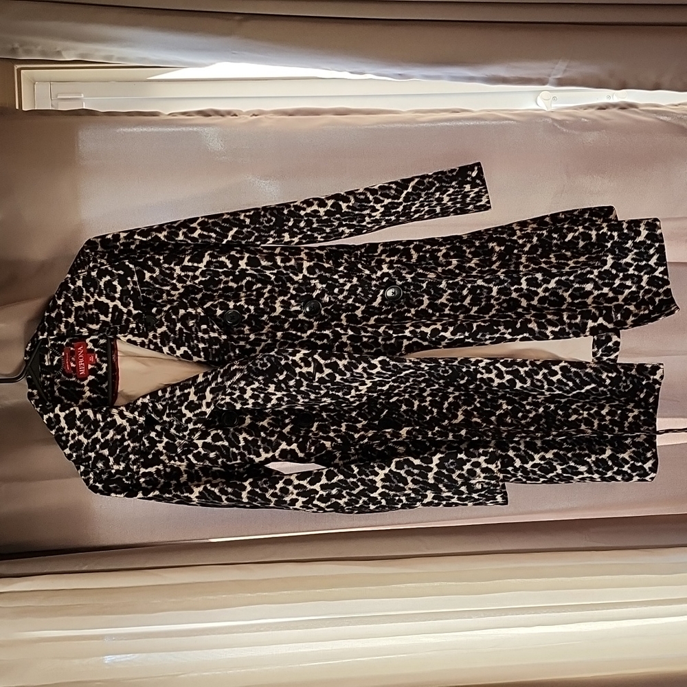 Leopard print trench coat